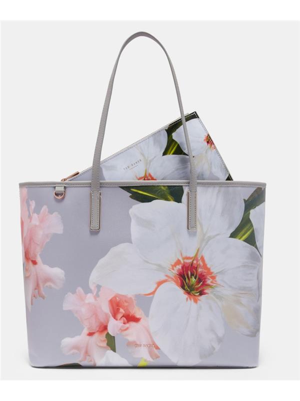 Ted Baker, Bags, Ted Baker Jovelle Floral Purse Leather Handbag Flowers  Pink Grey Tote Nwt